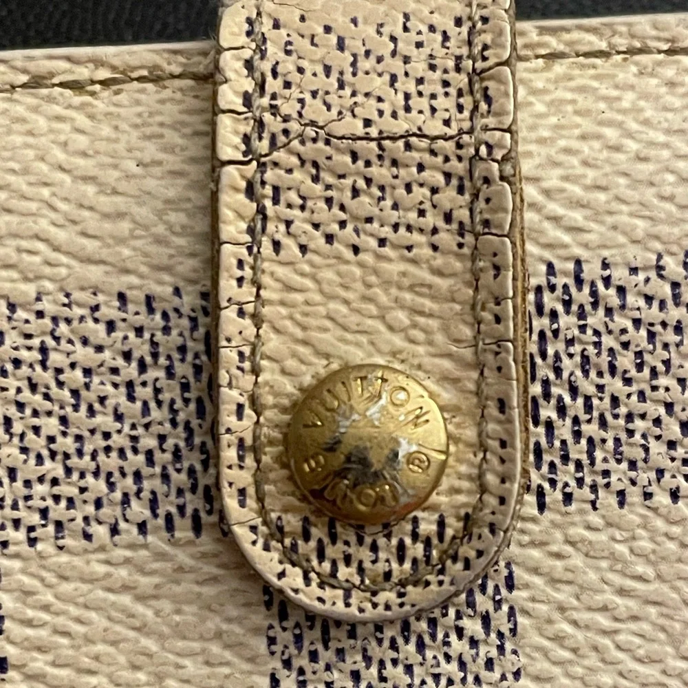 Louis Vuitton Damier Azur Canvas Port Feuille Vienoise French Purse Wallet